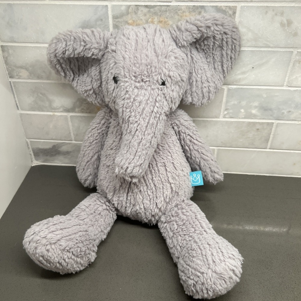 Manhattan Toy Adorables Elephant Plush Emmet Gray Ribbed 15" Stuffed Animal